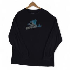 Vintage O’Neill Surf Shirt Mens XL Black Long Sleeve Double Sided Logo 2000s Y2K